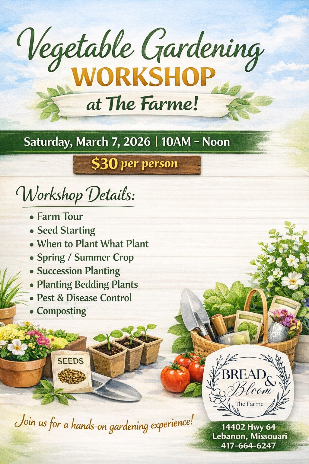 🌱 Join Us for a Vegetable Gardening Workshop at The&nbsp;Farme!